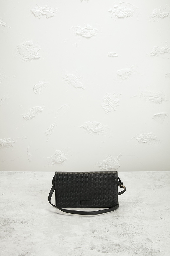 view 2 of 9 Gucci Microguccissima Wallet On Chain in Black