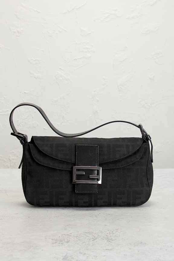 view 2 of 7 Fendi Zucca Baguette Shoulder Bag in Black