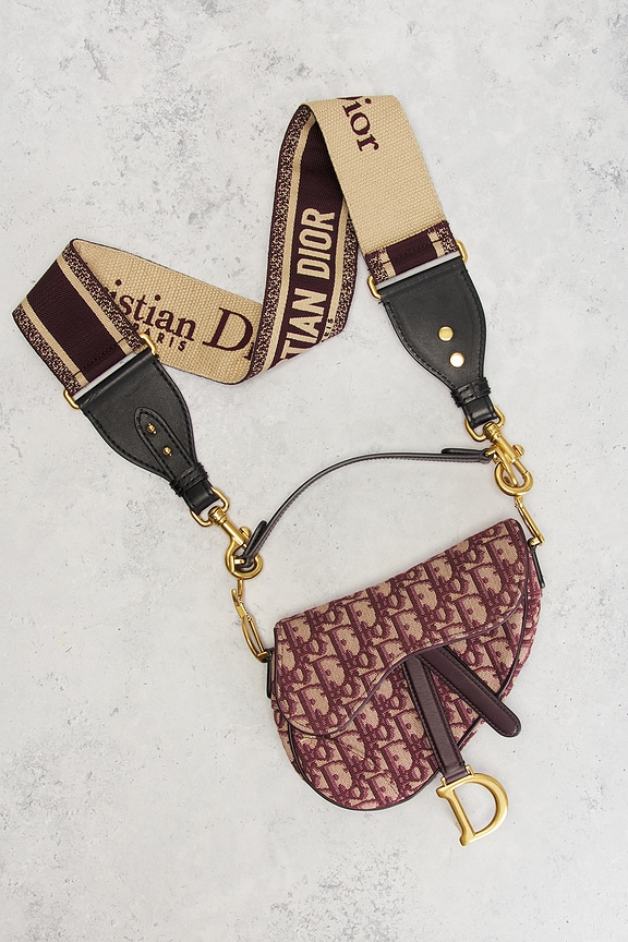 view 2 of 7 Dior Oblique Mini Saddle Bag in Red