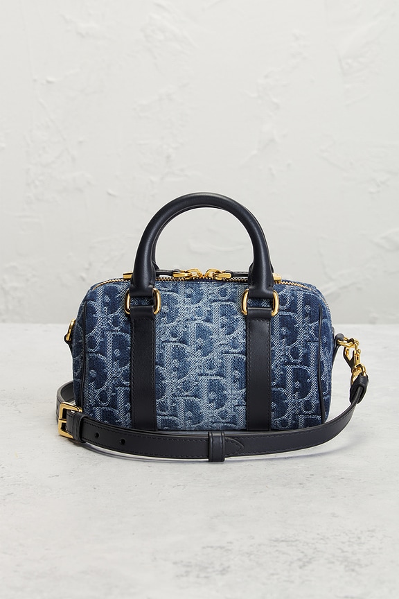view 2 of 8 Dior Oblique Nano Groove Convertible Bowling Bag in Blue