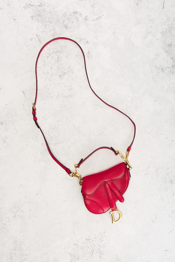view 2 of 7 Dior Micro Saddle Bag in Red