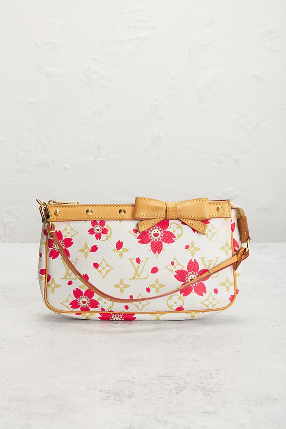 view 2 of 8 Louis Vuitton X Takashi Murakami Monogram Cherry Blossom Pochette Accessoires Shoulder Bag in White