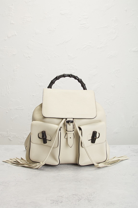 view 2 of 10 Gucci Bamboo Tassel Backpack in White