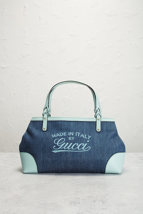 view 2 of 9 Gucci Denim Craft Tote Bag in Blue