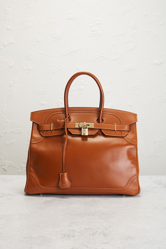 view 2 of 10 Hermes Tadelakt Ghillies Birkin 35 Handbag in Fauve