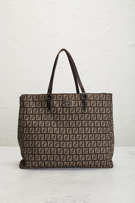 view 2 of 10 Fendi Zucchino Tote Bag in Brown