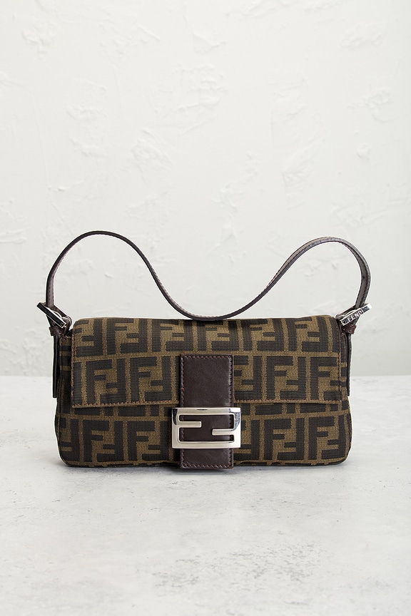 view 2 of 7 Fendi Zucca Baguette Shoulder Bag in Tobacco Brown