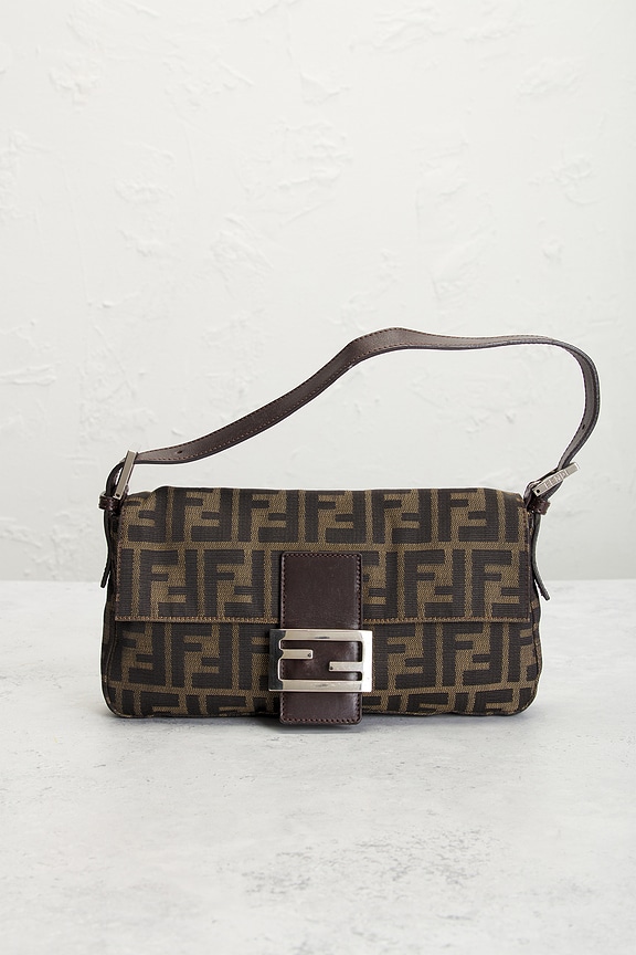 view 2 of 9 Fendi Zucca Baguette Shoulder Bag in Tobacco Brown