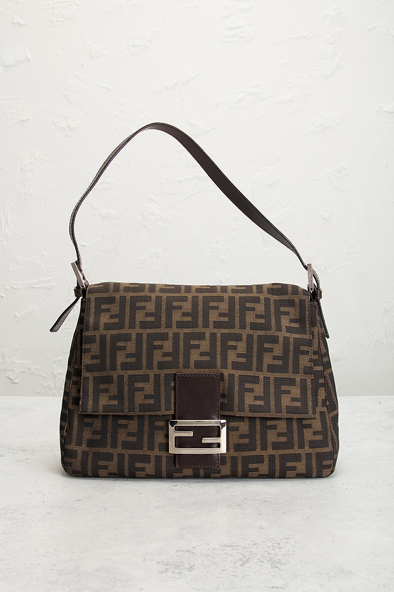 view 2 of 7 Fendi Zucca Mama Forever Baguette Shoulder Bag in Brown