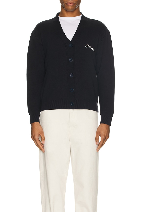 view 4 of 4 Signature Cardigan Sweater in Navy