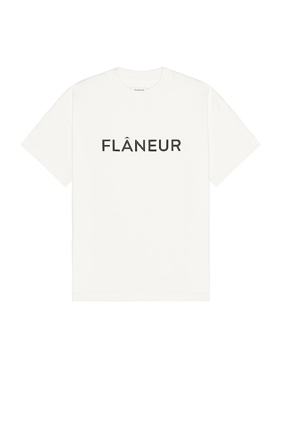 FLANEUR Printed Logo T-shirt in White | REVOLVE