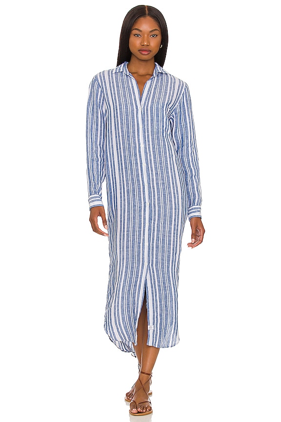 view 2 of 4 Rory Woven Long Dress in Mutli Blue Stripe