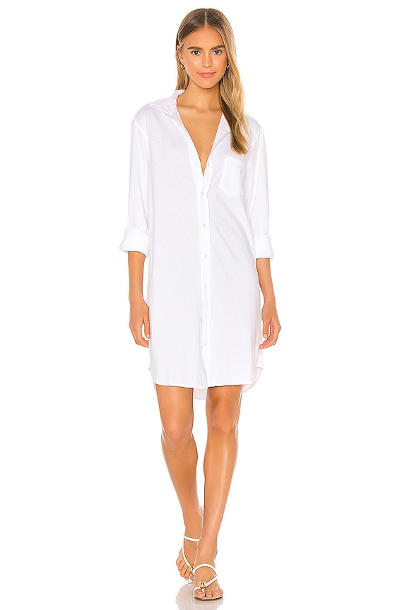 view 1 of 3 Mary Relaxed Button Down Shirt Dress in White