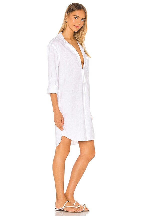 view 2 of 3 Mary Relaxed Button Down Shirt Dress in White