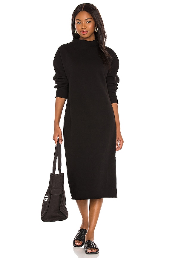 view 2 of 4 Funnel Neck Midi Dress in Black