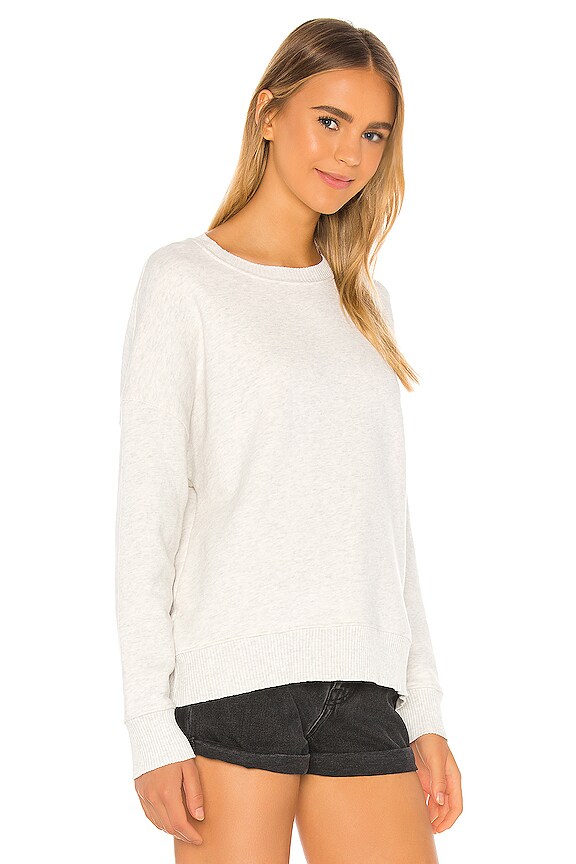 view 2 of 4 Ribbed Knit Pullover Sweater in Heather White Melange