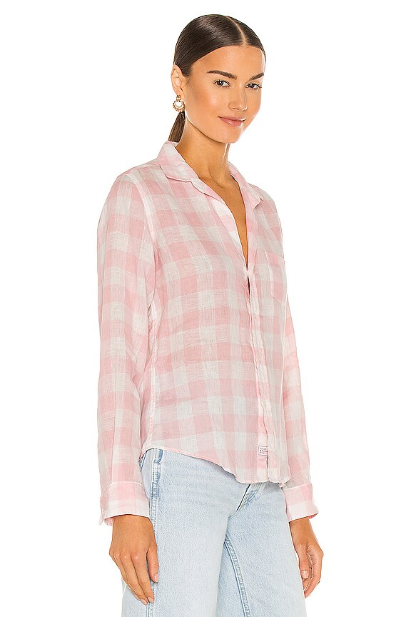 view 2 of 4 Barry Woven Button Up in Pink X-Large Check Linen