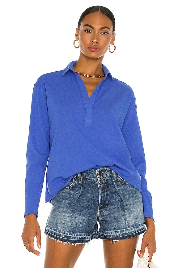 Frank & Eileen Popover Henley Top in Periwinkle | REVOLVE