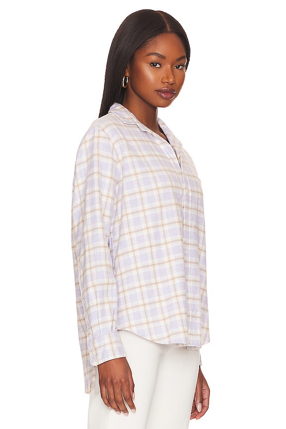 view 2 of 4 Eileen Woven Button Up in Grey, Tan & White Plaid