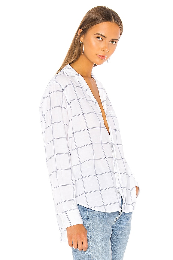 view 2 of 4 CAMISA EILEEN in White & Blue Windowpane