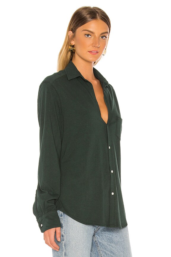 view 2 of 4 tee lab Eileen Button Down in British Racing Green
