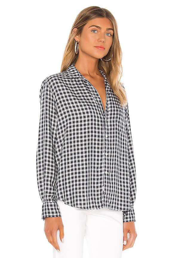 view 2 of 4 TOP BOUTONNÉ in Small Navy & Light Blue Plaid