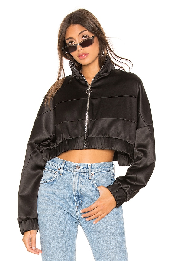 view 1 of 5 CHAQUETA RECORTADA SATIN in Black