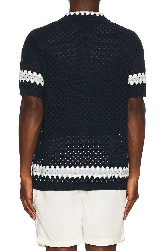 view 2 of 4 Marques Crochet Cardigan Shirt in Navy