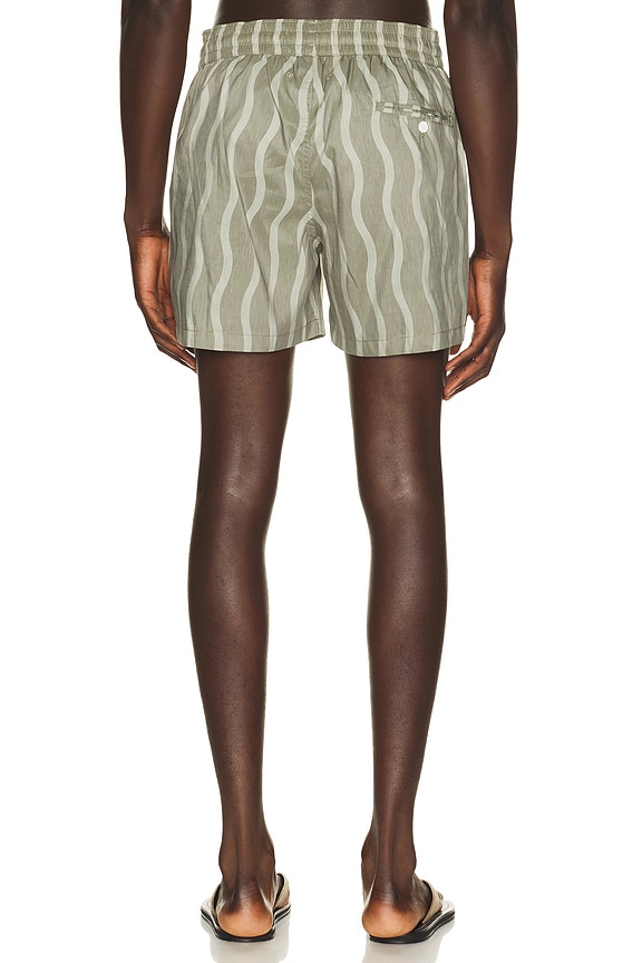 view 2 of 5 Rio Linen Blend Cabana Wave Swim Short in Palm Green
