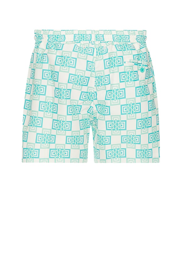 view 2 of 3 Sport Angra Cube Swim Short in White Sand & Spinach