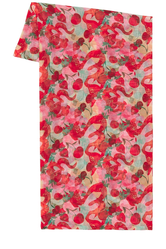 view 2 of 3 Ambrosia Print Headscarf in Red