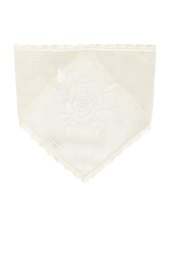 view 1 of 2 Rose Crochet Headscarf in White