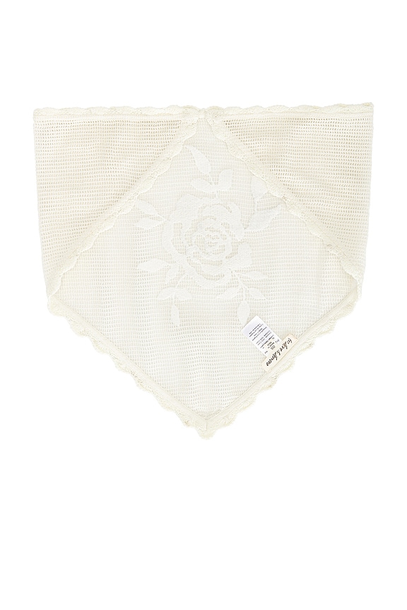 view 2 of 2 Rose Crochet Headscarf in White