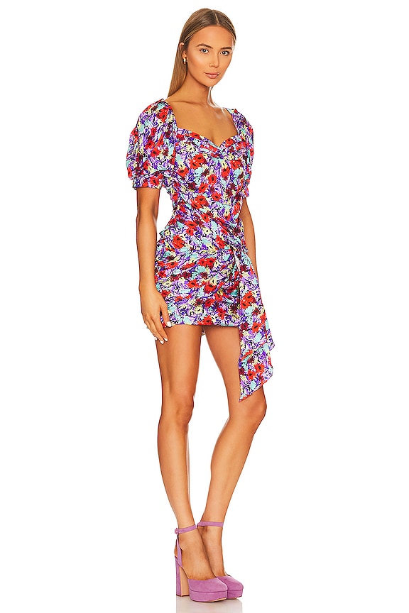 view 2 of 3 Chiara Puff Sleeve Mini Dress in Purple