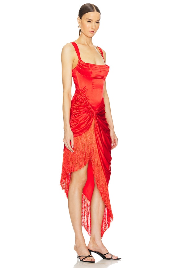 view 2 of 3 Anisa Asymmetrical Dress in Red