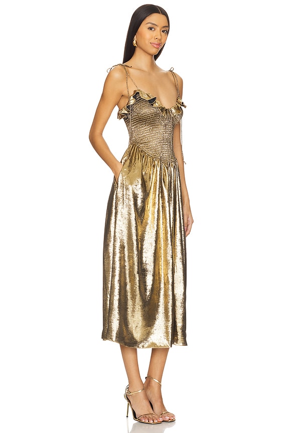 view 2 of 4 ROBE MI-LONGUE BETHANY in Gold