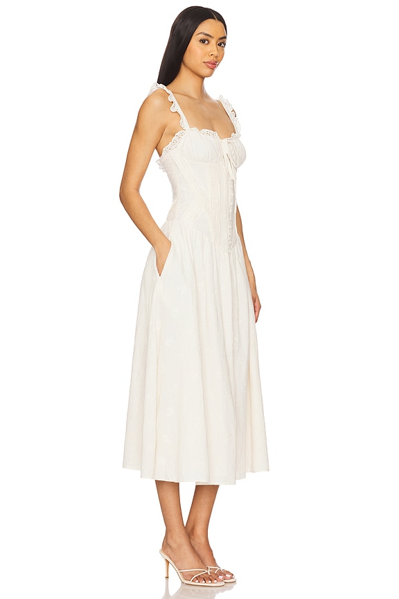 view 2 of 3 Baby Daisy Poplin Midi Dress in White