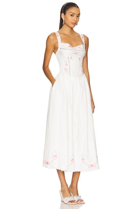 view 2 of 3 ROBE MI-LONGUE TEA TIME in White