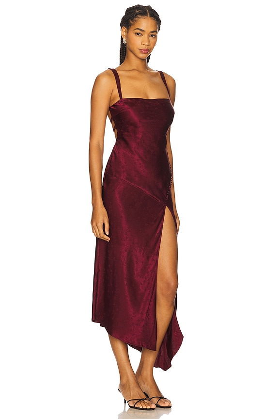 view 2 of 4 Carla Jacquard Midi Dress in Burgundy