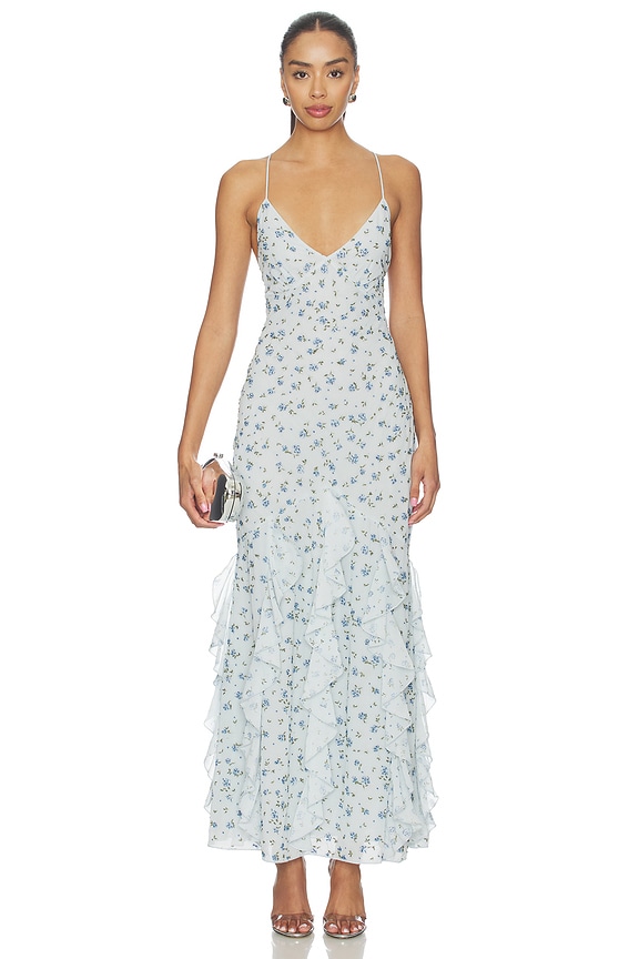 view 1 of 4 Elea Beaded Maxi Dress in Blue