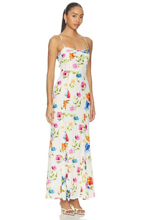 view 2 of 3 MAXIVESTIDO TROPICAL BLOOM in White