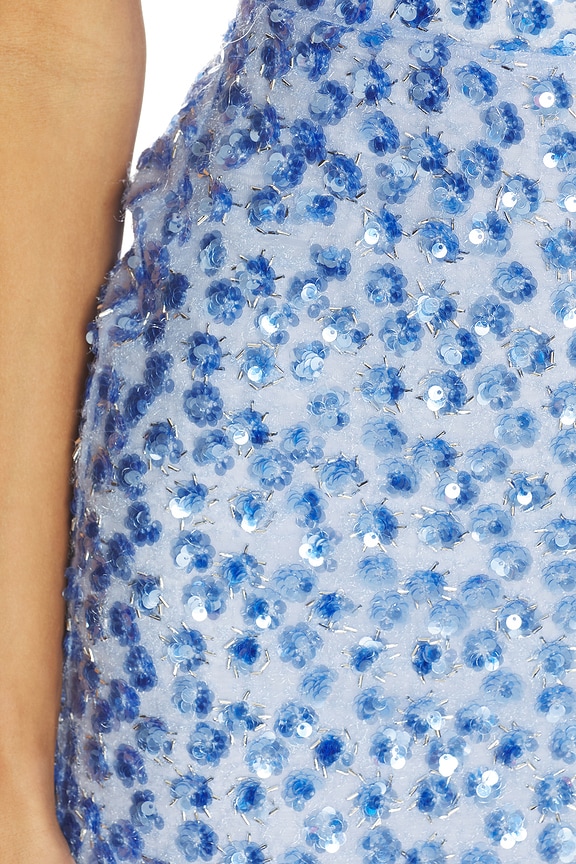 topshop blue sequin dress For Love & Lemons Saltwater Mini in Lapis Color:Navy Blue / Green bluse Light blue Scalloped-Lace Long-Sleeve Mini Dress 5% ELASTANE