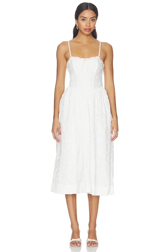 view 2 of 5 Laura Eyelet Midi Dress in White
