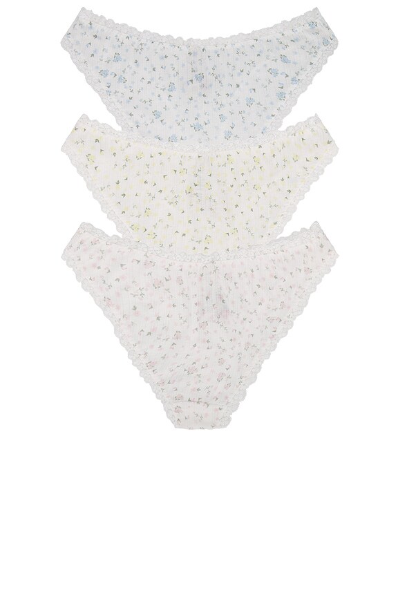 view 2 of 6 Floral Panty 3 Pack in White