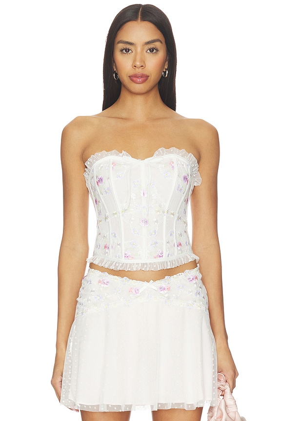 view 1 of 5 Spring Blossom Corset Top in White