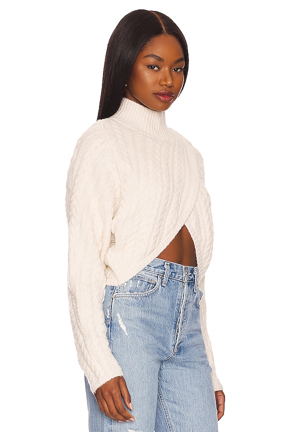 view 2 of 4 Amelia Cross Front Turtleneck in Cream
