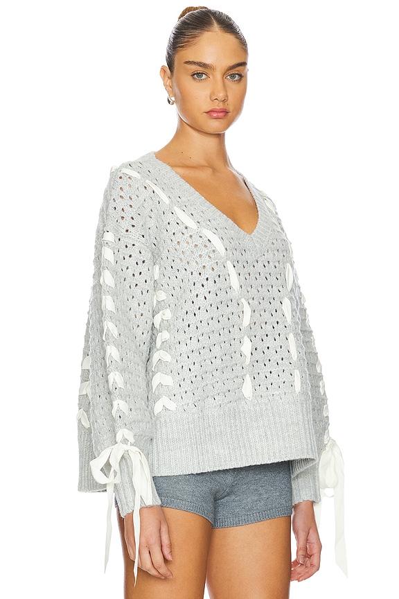 view 2 of 4 Liberty V Neck Sweater in Grey