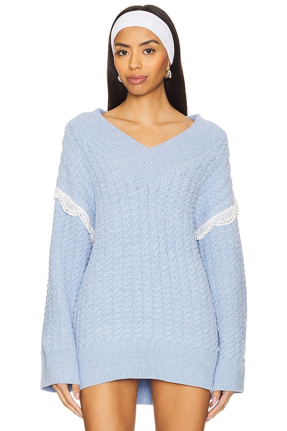 view 2 of 5 Tierra Oversized V-Neck Sweater in Blue