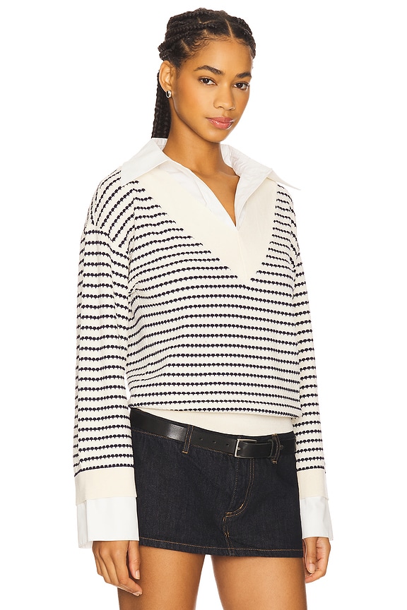 view 2 of 5 Regatta Stripe Knit Sweater in Cream