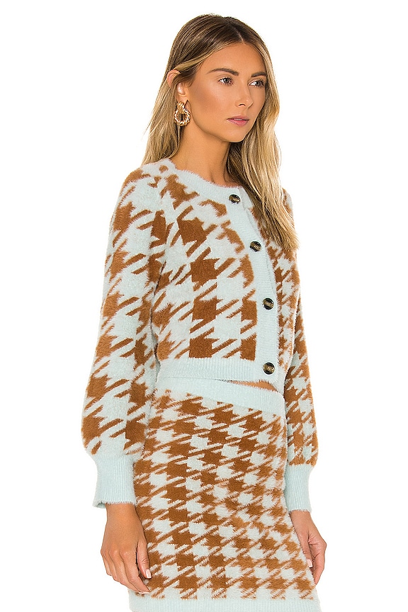 view 2 of 4 Cher Houndstooth Cardigan in Toffee